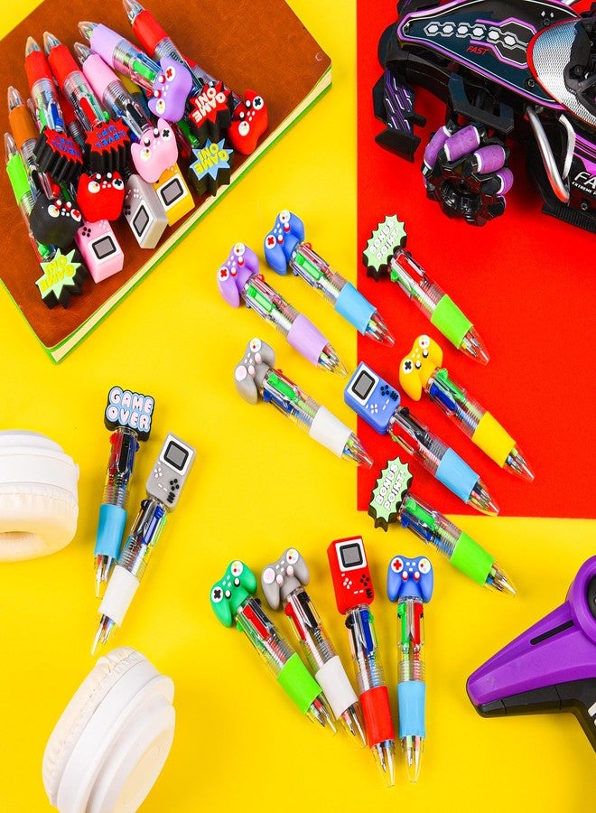 LiYiQ 25 Pcs Video Game Multicolor Pen in One Cartoon Cute Fun 4-in-1 Cute Pens Bulk Kawaii Game Handle Level Up Games Console Shape Cool Ballpoint Pens for Fun Gifts - Image 5