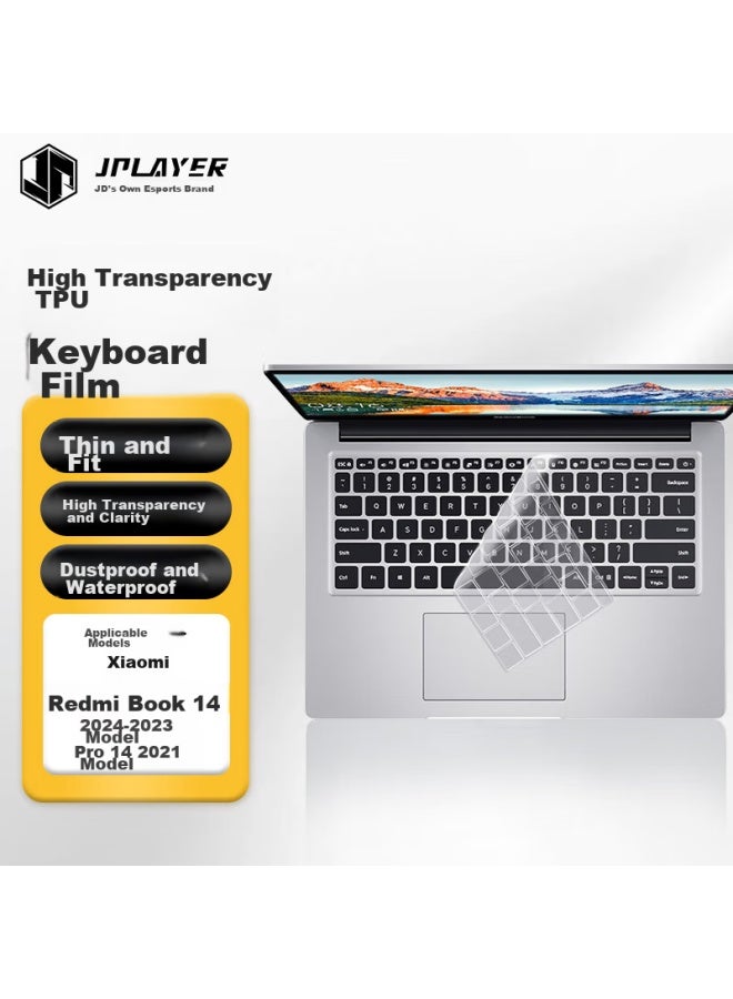 Jplayer Xiaomi Redmi Book 14 25/24/23 Model/pro14 25/24 Model Laptop Keyboard Protective Film, High Transparency Ultra-thin Film, Anti-dirt Waterproof Tpu - Image 1