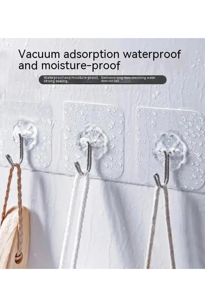 20 Pieces Self-Adhesive PVC Stainless Steel Transparent Multi-Purpose Wall Holder Door Rack Bathroom Storage Organizer Home Kitchen Hooks - Image 2