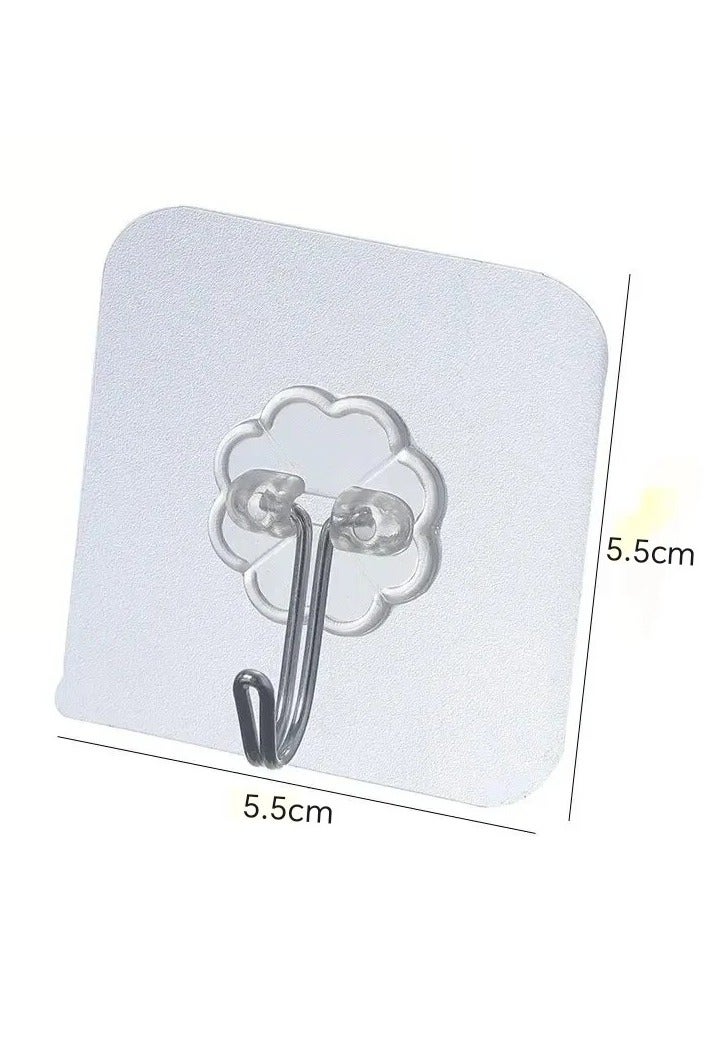 20 Pieces Self-Adhesive PVC Stainless Steel Transparent Multi-Purpose Wall Holder Door Rack Bathroom Storage Organizer Home Kitchen Hooks - Image 4