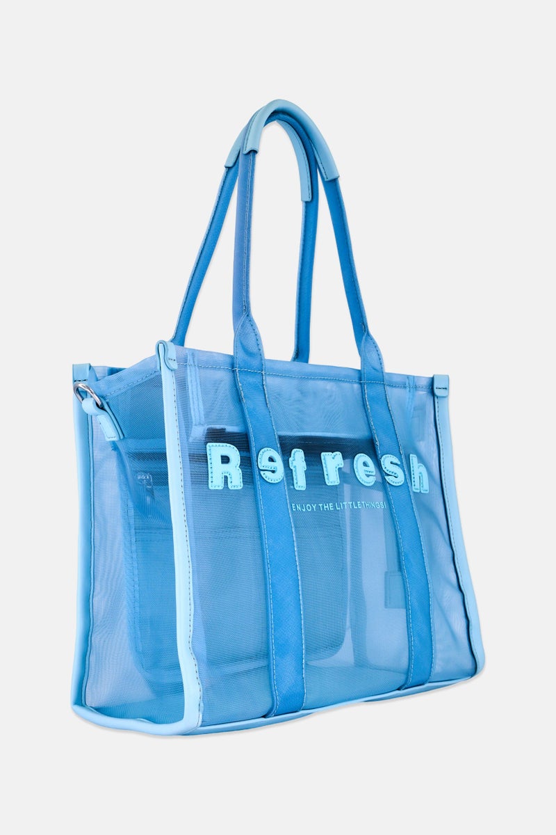 REFRESH Women Brand Logo Tote Bag,  Light Blue - Image 2