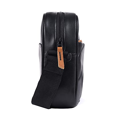 Gear Pleat Faux-Leather Messenger Sling Bag (Black) (MSGPLEAT00101) - Image 3