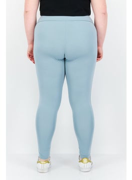 adidas Originals Women Plus Size Brand Logo Leggings, Blue  - Image 4