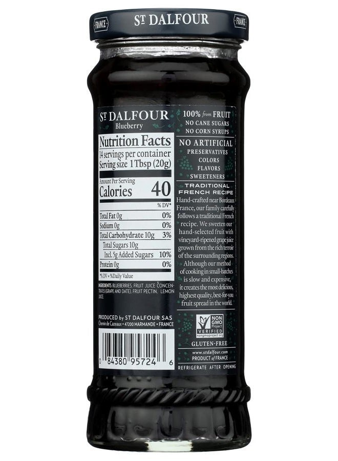 St Dalfour Fruit Spread - Deluxe - 100 Percent Fruit - Wild Blueberry - 10 Oz - Case Of 6 - Image 4