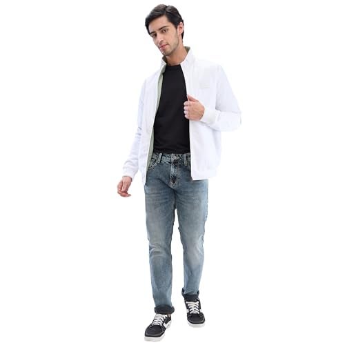 Spykar Full Sleeve Regular Fit White Jackets For Men (Size: S)-MJKLW2BD034-White - Image 2