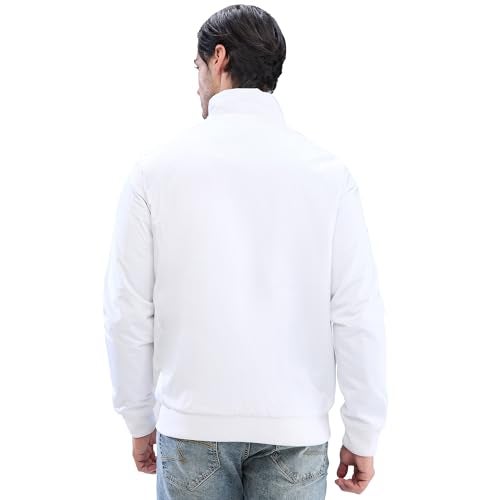Spykar Full Sleeve Regular Fit White Jackets For Men (Size: S)-MJKLW2BD034-White - Image 3