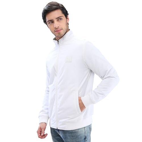 Spykar Full Sleeve Regular Fit White Jackets For Men (Size: S)-MJKLW2BD034-White - Image 4