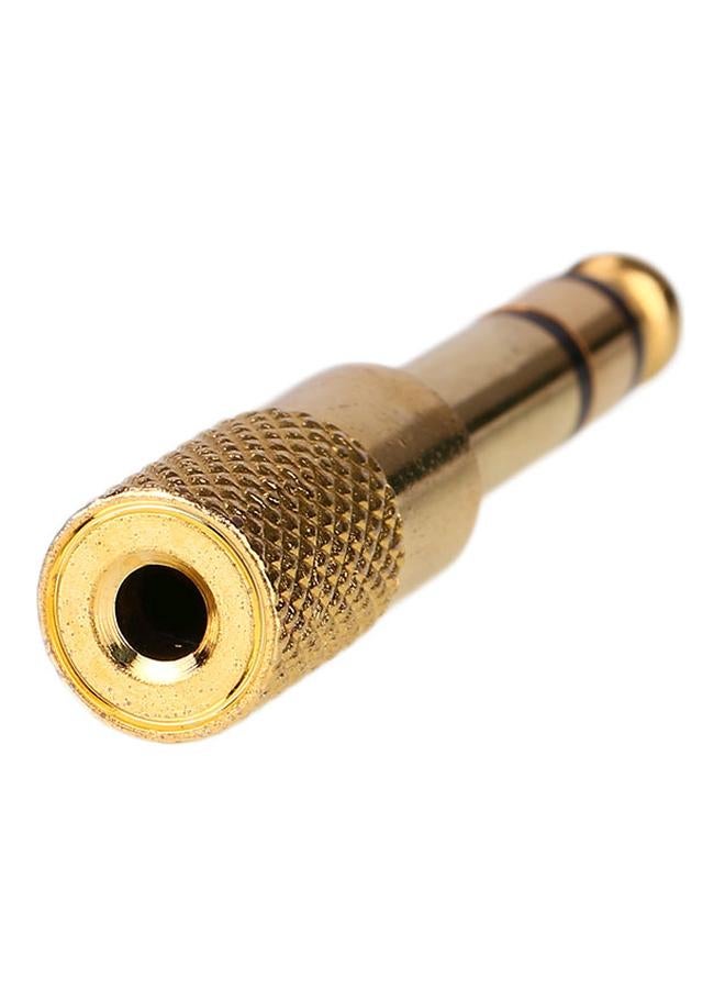 محول صوت ستيريو لسماعة الأذن من ذكر مقاس 6.5 مم إلى أنثى مقاس 3.5 مم ذهبي - Image 2