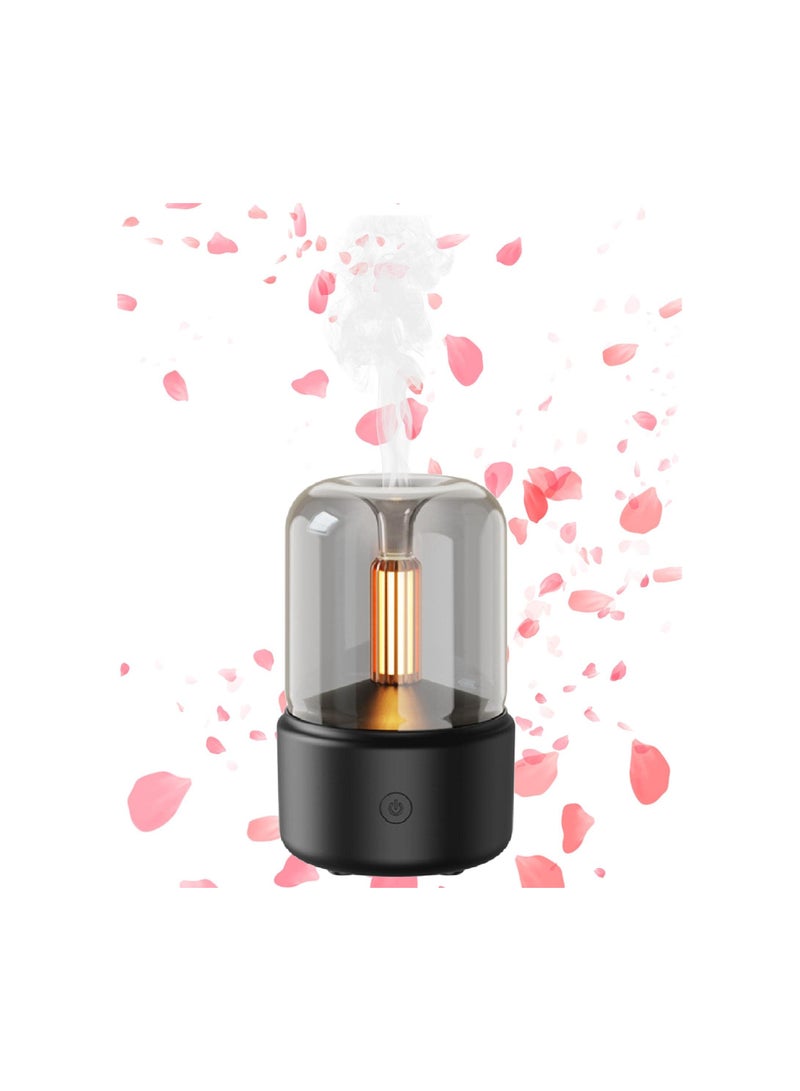 SOLARAE Mini USB Essential Oil Diffuser for Kids - Portable Aroma Humidifier with LED Night Light & Auto Shut-Off, Perfect for Bedroom, Office, Baby Room, Study, Yoga, Spa, 120ml (Black) - 1 Pack - Image 1