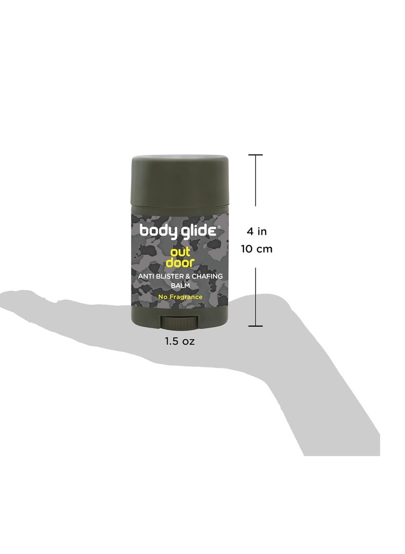 BodyGlide - Body Glide Outdoor Anti Chafe Balm 1.5oz: Fragrance free anti chafing stick trusted in basic training, endurance sports & everyday life. Use on neck, shoulders, chest, butt, groin, thighs & feet - Image 1
