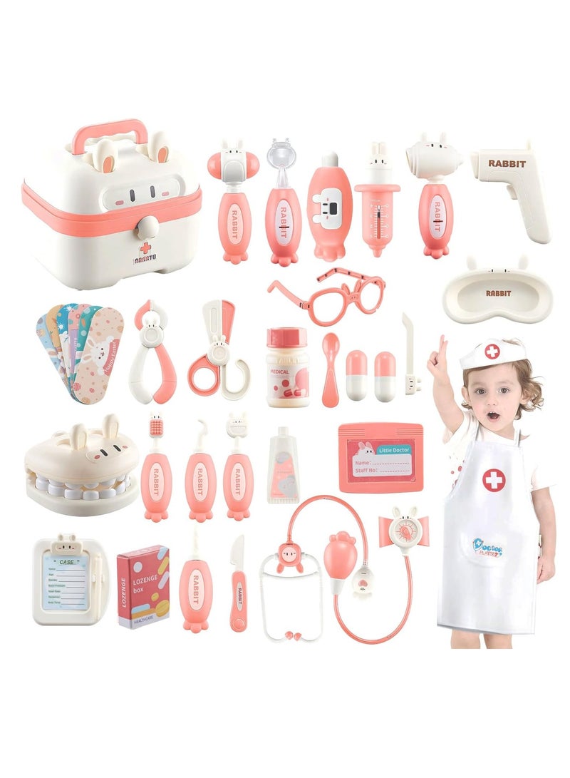 Raxoom Doctor Kit for Kids, Medical Kit with Stethoscope, Pretend Play Educational Doctor Toys, Doctor Playset with Realistic Light & Sound, Role Play Toys for 6+ Years Old Gifts (Pink) - Image 1