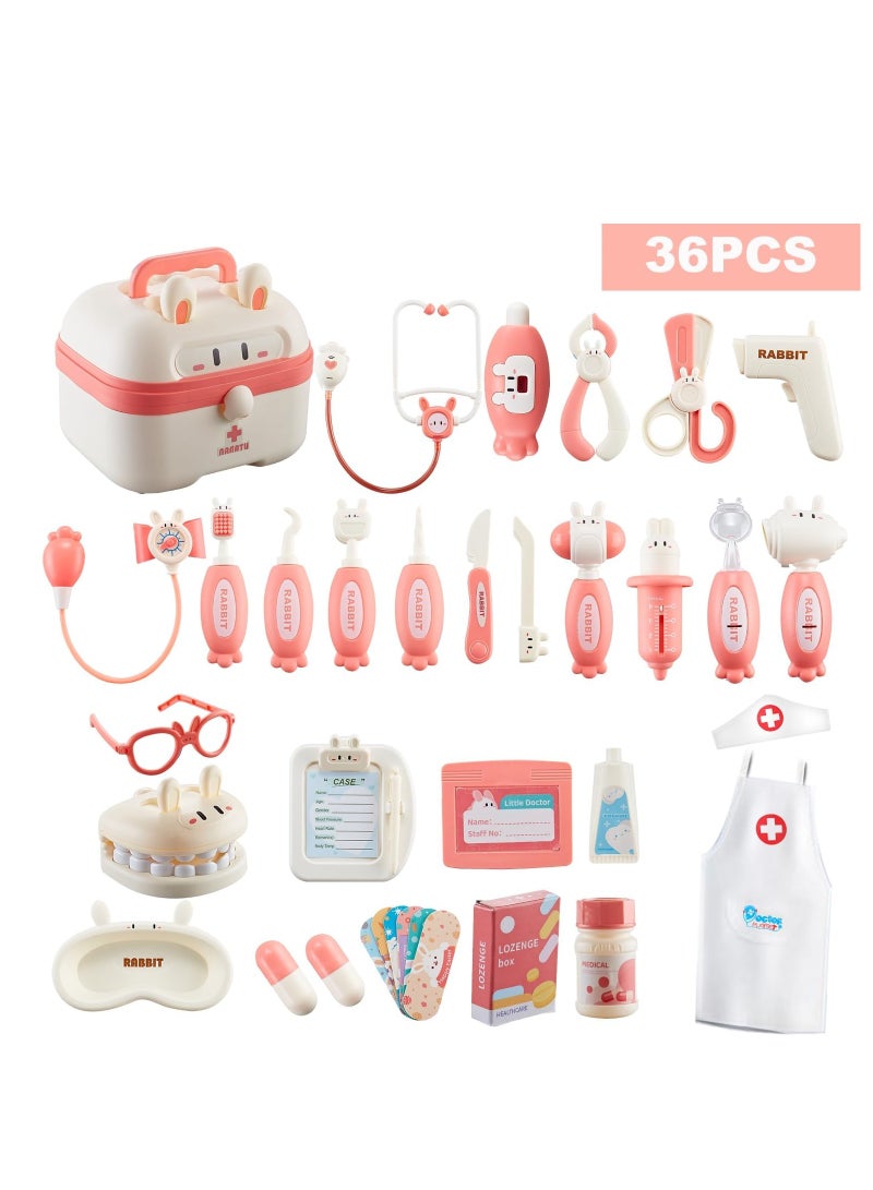 Raxoom Doctor Kit for Kids, Medical Kit with Stethoscope, Pretend Play Educational Doctor Toys, Doctor Playset with Realistic Light & Sound, Role Play Toys for 6+ Years Old Gifts (Pink) - Image 3