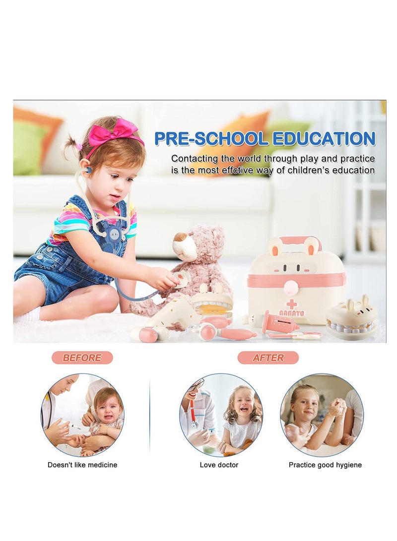 Raxoom Doctor Kit for Kids, Medical Kit with Stethoscope, Pretend Play Educational Doctor Toys, Doctor Playset with Realistic Light & Sound, Role Play Toys for 6+ Years Old Gifts (Pink) - Image 5