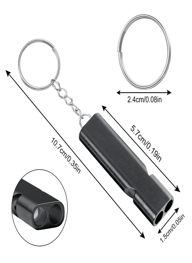 flintronic Emergency Whistles, 5PCS Safety Survival Whistles with Keychain, Aluminum Keychain Whistle, Loud Survival Whistle, High Pitch Double Tubes for Outdoor Camping Hunting Boating Hiking - Image 2