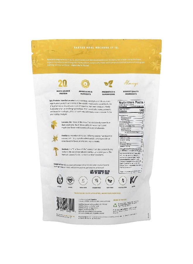 Sprout Living Sprout Living, Epic Protein®, Organic Plant Protein + Superfoods, Vanilla Lucuma, 1 lb (456 g)  - Image 2
