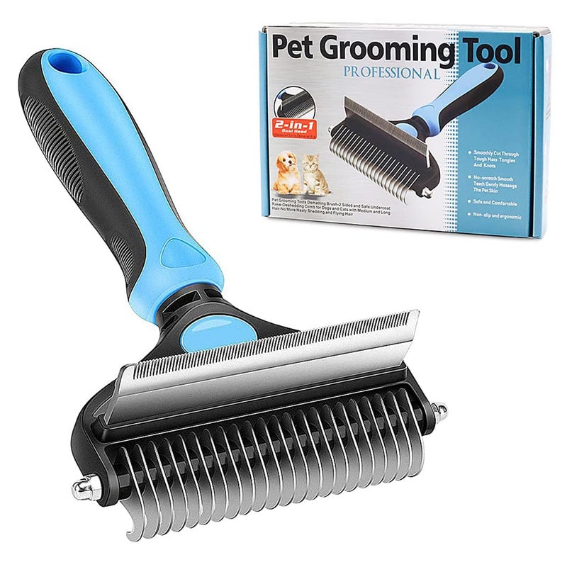 SUUKSESS Pet Grooming Brush for Dogs/Cats,2 in 1 Deshedding Tool & Undercoat Rake Dematting Comb for Mats,Reduces Shedding by Up to 95%,Great for Short to Long Hair Small Large Breeds - Image 3