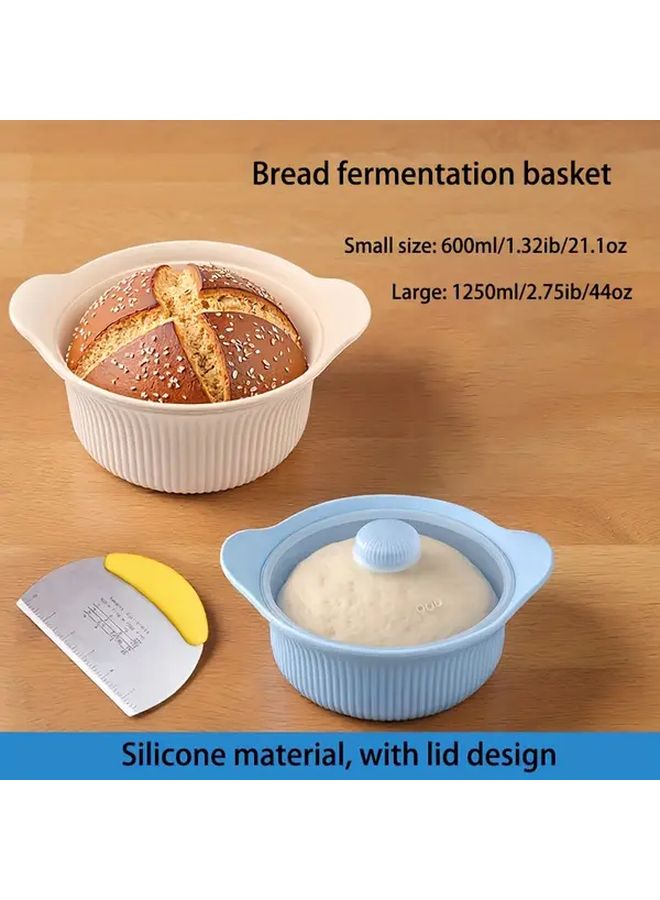 1 Pc Large Green Silicone Fermentation Bread Proofing Basket With Lid Non Stick Heat Resistant Up To 480F For Dough Rising Oven Baking Pastries Easy Clean Space Saving Design Ideal Home Professional Kitchens Food Safe - Image 2