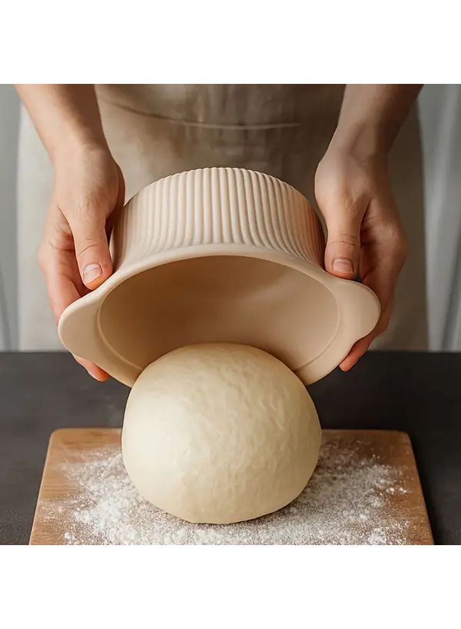 1 Pc Large Green Silicone Fermentation Bread Proofing Basket With Lid Non Stick Heat Resistant Up To 480F For Dough Rising Oven Baking Pastries Easy Clean Space Saving Design Ideal Home Professional Kitchens Food Safe - Image 4