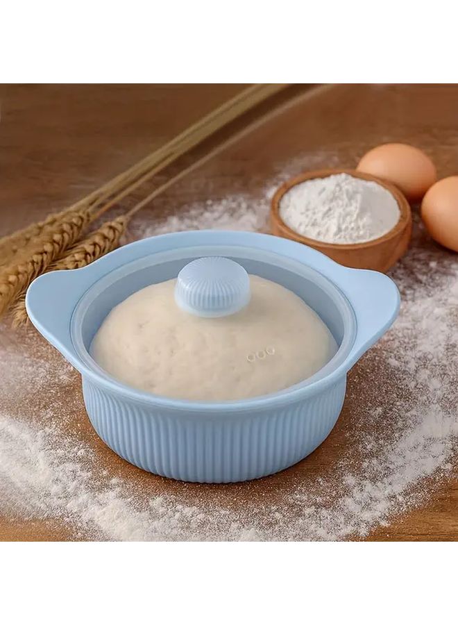 1 Pc Large Green Silicone Fermentation Bread Proofing Basket With Lid Non Stick Heat Resistant Up To 480F For Dough Rising Oven Baking Pastries Easy Clean Space Saving Design Ideal Home Professional Kitchens Food Safe - Image 1