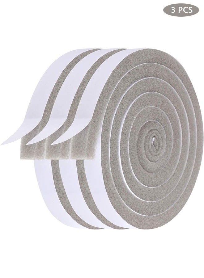 HY Foam Weather Stripping-3 Rolls,Total 6M Long, Adhesive Air Conditioner Insulation for Doors and Window - Image 1