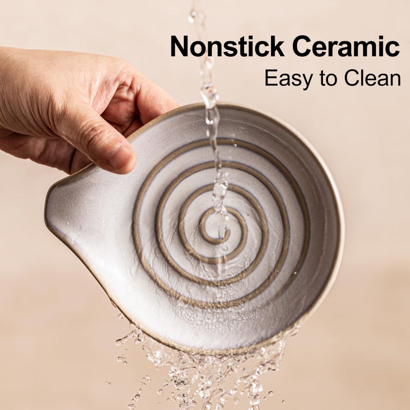 Cormomu Ceramic Spoon Rest for Stove Top, Large Spoon Holder for Kitchen Counter, Heat-Resistant & Easy to Clean, Non-Stick Spatula Holder for Cooking, Coffee Spoon, Kitchen Decor, White - Image 4