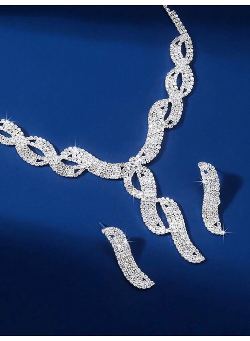 JewelryPalace Amazing Trendy Women's Zirconia Necklace And Earrings Jewellery Set  - Image 3