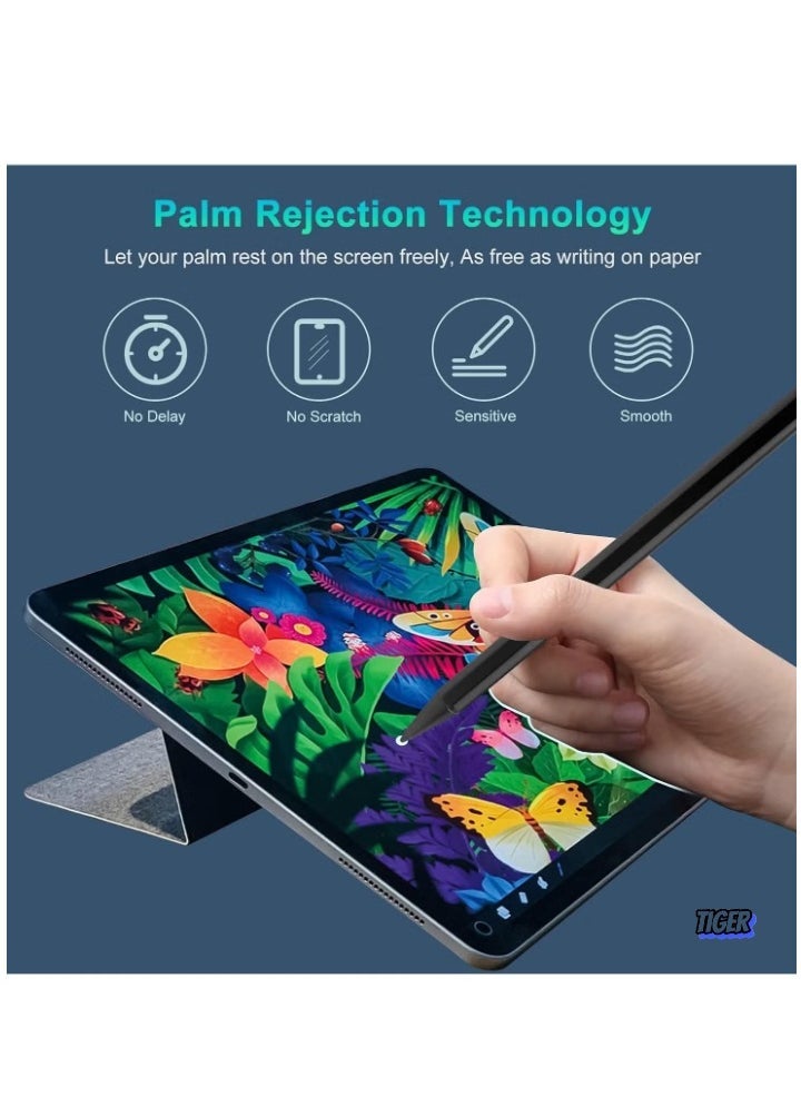 JAJEEK 2023 iPad Stylus Pencil for Apple iPad 2nd Generation Pen – Compatible with iPad Pro 12.9"/11", iPad 10/9/8 Gen, iPad Air 5th/4th Gen, iPad Mini 6, Palm Rejection iPad Pen for Drawing and Writing, Black  - Image 2