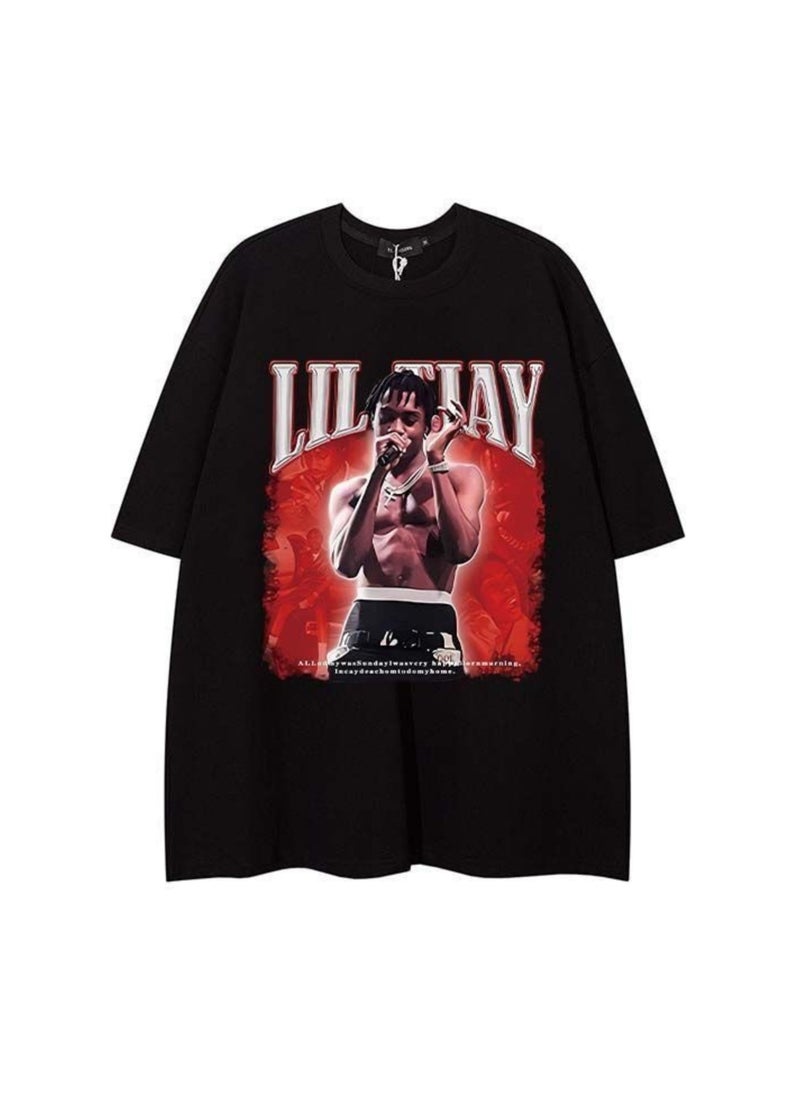Thirty-One Black SInger Printed Oversized T-shirt  - Image 1