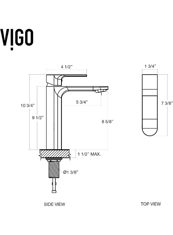 VIGO VG03027BN 11" H Norfolk Brushed Nickel Single-Handle Single Hole Vessel Deck-Mount WaterSense Bathroom Sink Faucet