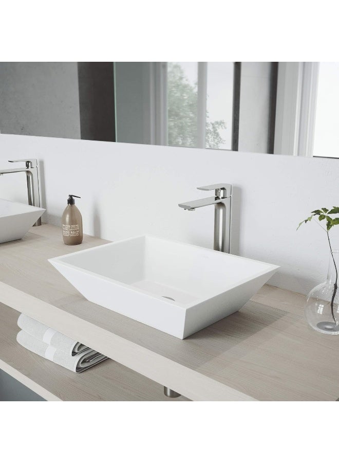 VIGO VG03027BN 11" H Norfolk Brushed Nickel Single-Handle Single Hole Vessel Deck-Mount WaterSense Bathroom Sink Faucet