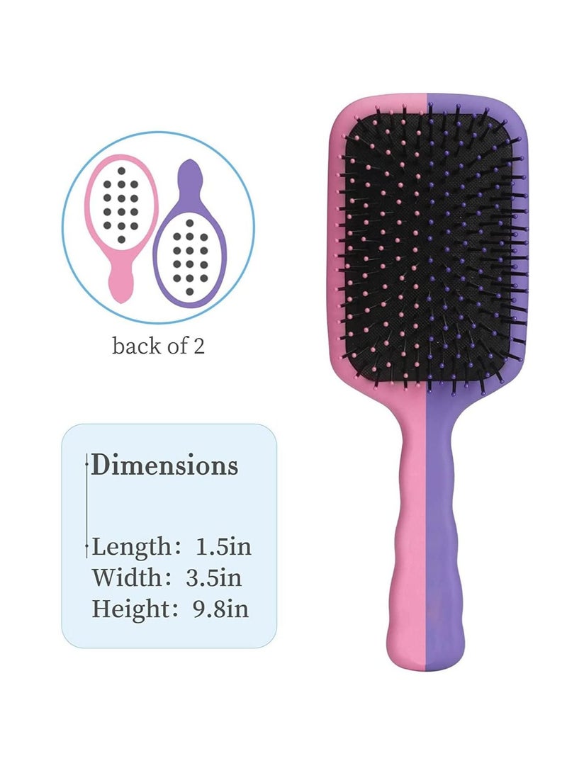 NIBEMINENT Hair Brush, 2 Pack HairBrush for Women Men and Kids, Great on WetDry Smoothing Massaging Detangling Pink Purple - Image 2