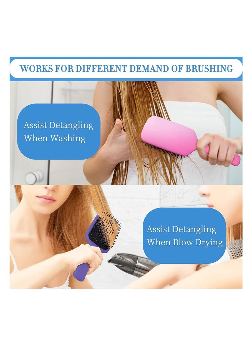 NIBEMINENT Hair Brush, 2 Pack HairBrush for Women Men and Kids, Great on WetDry Smoothing Massaging Detangling Pink Purple - Image 4
