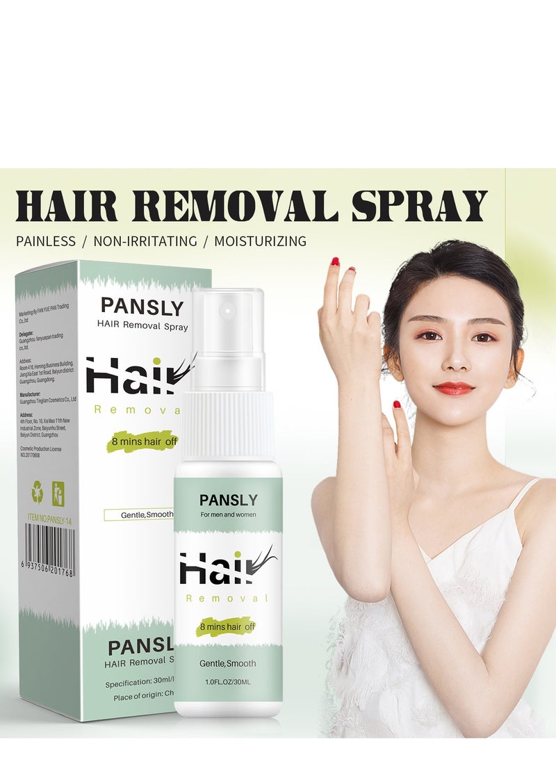 PANSLY - 30ml Hair Removal Spray, Hair Growth Inhibitor, Intimate Painless Hair Remover for Sensitive Skin, Depilatory Cream for Legs, Arms, Underarms and Private Areas, Non-Irritating Painless Flawless - Image 1