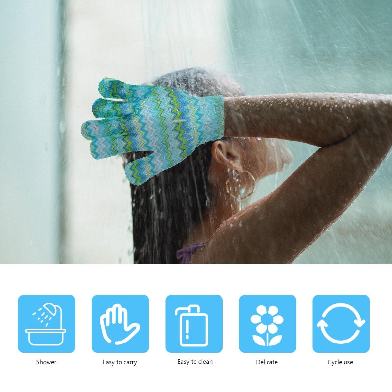 Nylon Double Sided Bath Gloves For Body Cleaning With Rich Foam - Image 4