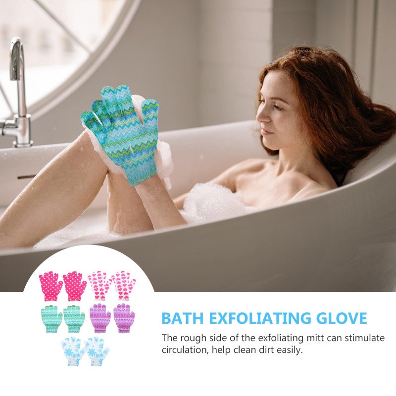 Nylon Double Sided Bath Gloves For Body Cleaning With Rich Foam - Image 5