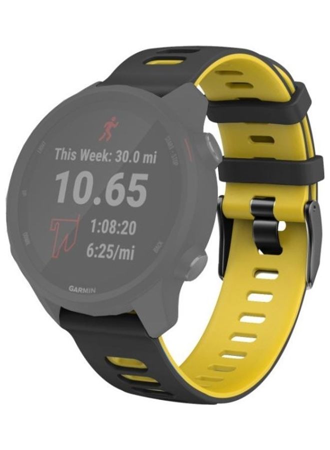 NIBEMINENT Silicone Wrist Strap For Huawei Watch GT2e Black/Yellow - Image 2