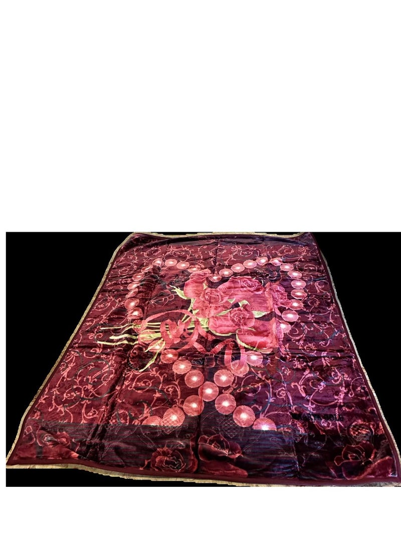 MAARYA GOLD 2 PLY SUPER SOFT EMBOSSED BLANKET - Image 1