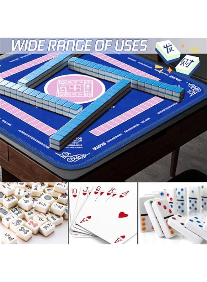 Mahjong Mat - Non-Slip Noise Reduction Gaming Mat 32.4x32.4 Inch for Mahjong/Poker/Board Games/Card Games/Dominoes (Blue) - Image 3