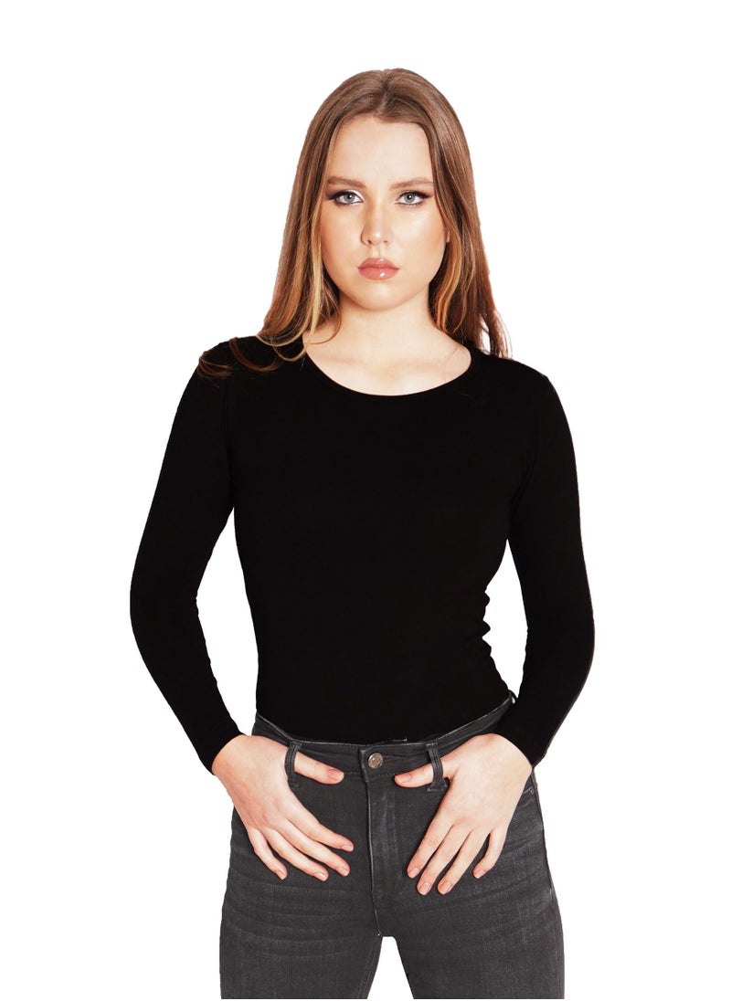 COMODO - long sleeve black egypt cotton 100% - Image 1