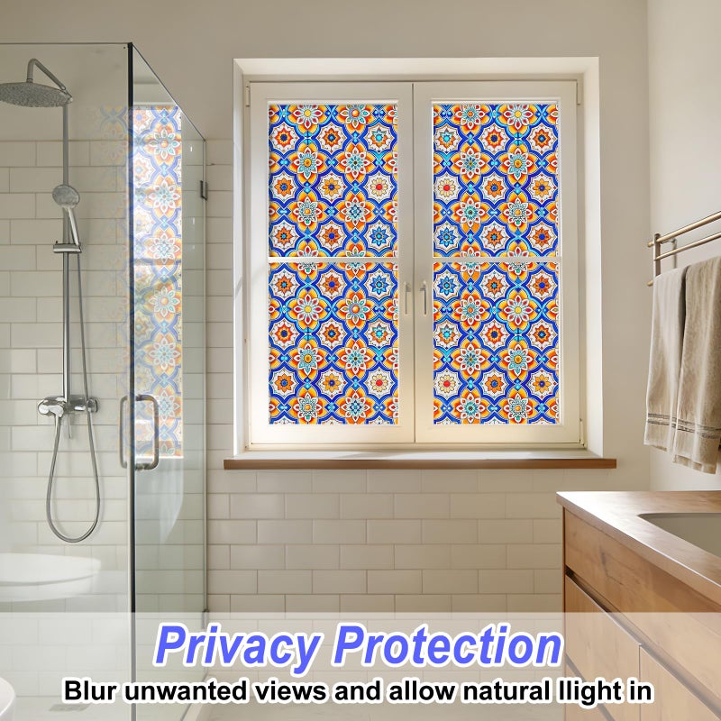 SOMWISE Frosted Glass Window Film, Heat Insulation, UV Block, Anti-Glare, One Way Privacy Tint, Static Cling for Home Bathroom Door, Renter Friendly, Day & Night Privacy - Image 2