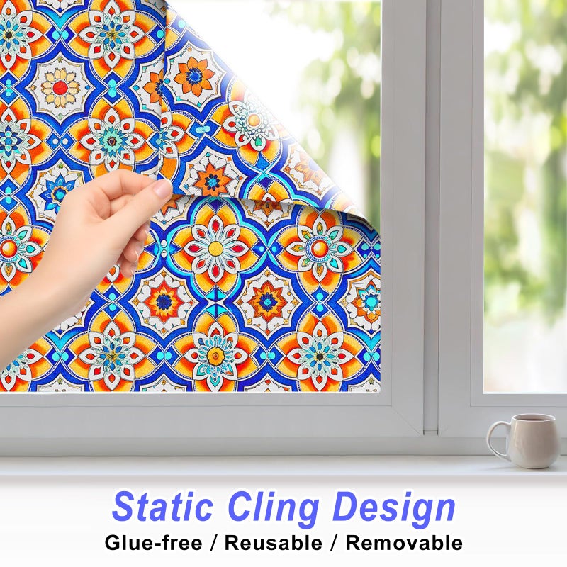 SOMWISE Frosted Glass Window Film, Heat Insulation, UV Block, Anti-Glare, One Way Privacy Tint, Static Cling for Home Bathroom Door, Renter Friendly, Day & Night Privacy - Image 5