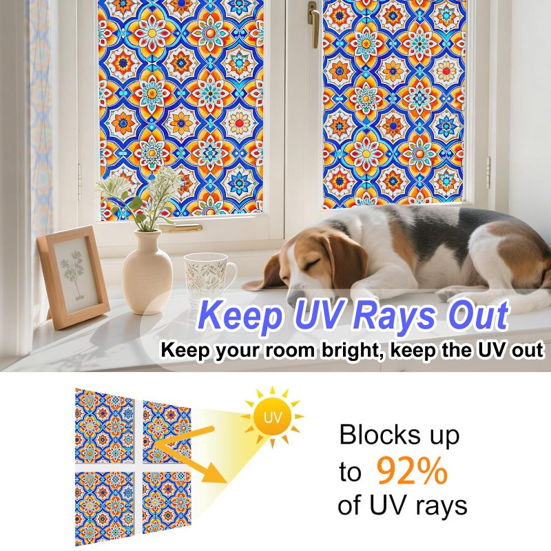 SOMWISE Frosted Glass Window Film, Heat Insulation, UV Block, Anti-Glare, One Way Privacy Tint, Static Cling for Home Bathroom Door, Renter Friendly, Day & Night Privacy - Image 3