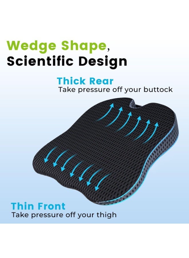 HALAMODO Soft Dense Memory Foam Car Seat Cushion for Driving - Seat Cushion for Car Seat Driver with Wedge Design & Raised Back to Broaden Vision, Provides Comfort for Lower Back - Image 3