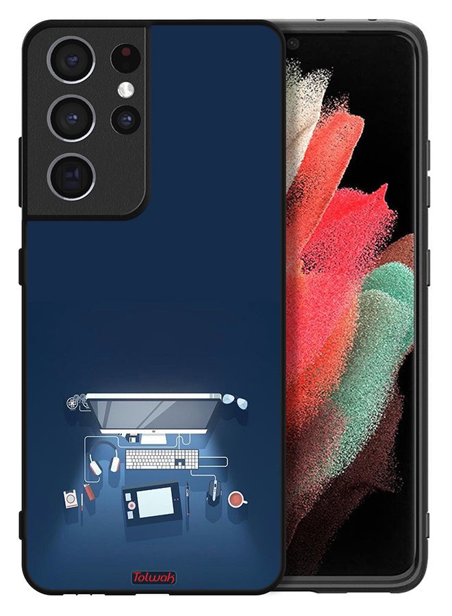 Tolwak Samsung Galaxy S21 Ultra 5G Protective Case Cover Computer Desk Art - Image 2