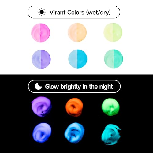 HIMI Glow in The Dark Jelly Gouache Paint Set, 6 Colors 23ml, Jelly Cup Design, Travel carry, Non Toxic Paint for Canvas and Paper, Art Supplies for Professionals - Image 5
