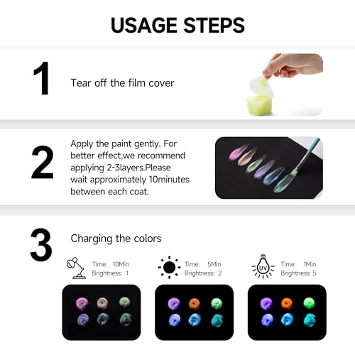 HIMI Glow in The Dark Jelly Gouache Paint Set, 6 Colors 23ml, Jelly Cup Design, Travel carry, Non Toxic Paint for Canvas and Paper, Art Supplies for Professionals - Image 4