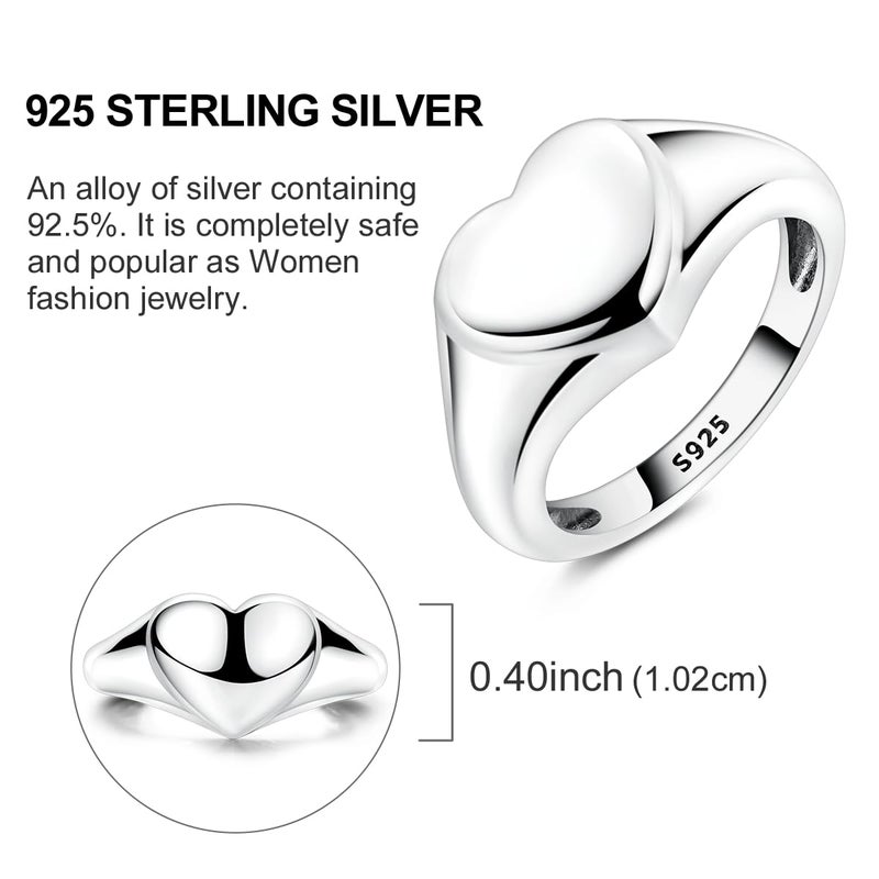 Hapour 925 Sterling Silver Rings for Women Cubic Zirconia Eternity Bands for Women Stackable Vintage Rings Statement Rings - Image 3
