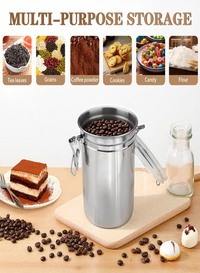 Yitexin Stainless Steel Coffee Canisters with Airtight Lids, Metal Coffee Storage Container, Sealed Jars Organizers for Cereal Food Ground Beans Sugar Kitchen Tea Bar Rice Silver 41 OZ/1.2 L (Silver) - Image 5
