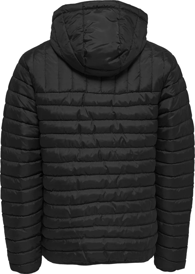 اونلي &sons Men's Coat Paul Quilted Hood 22015121-BLK