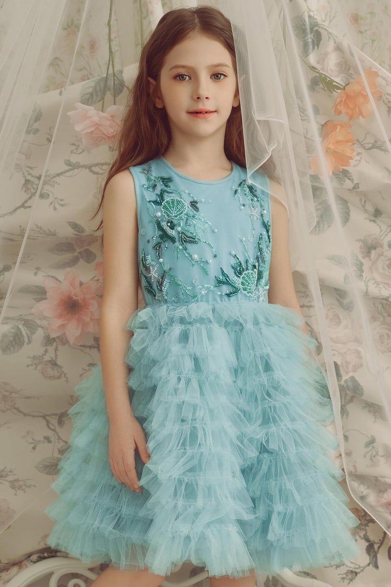 TUTULAND Tutu Dress for Girls - Toddler Tulle Dresses Sleeveless Flower Girl Dress for Wedding Birthday Party Photo Prop - Image 3